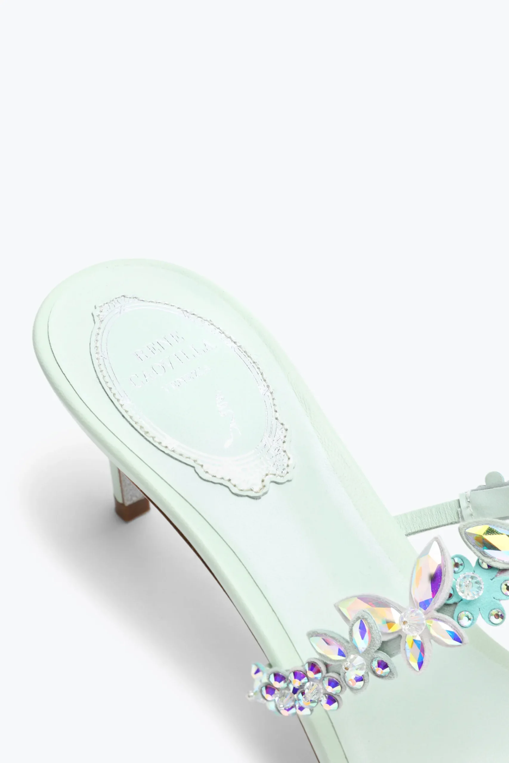 Per Le Invitate|Mule^Rene Caovilla Sandalo Slider Eden Verde 60 Menta