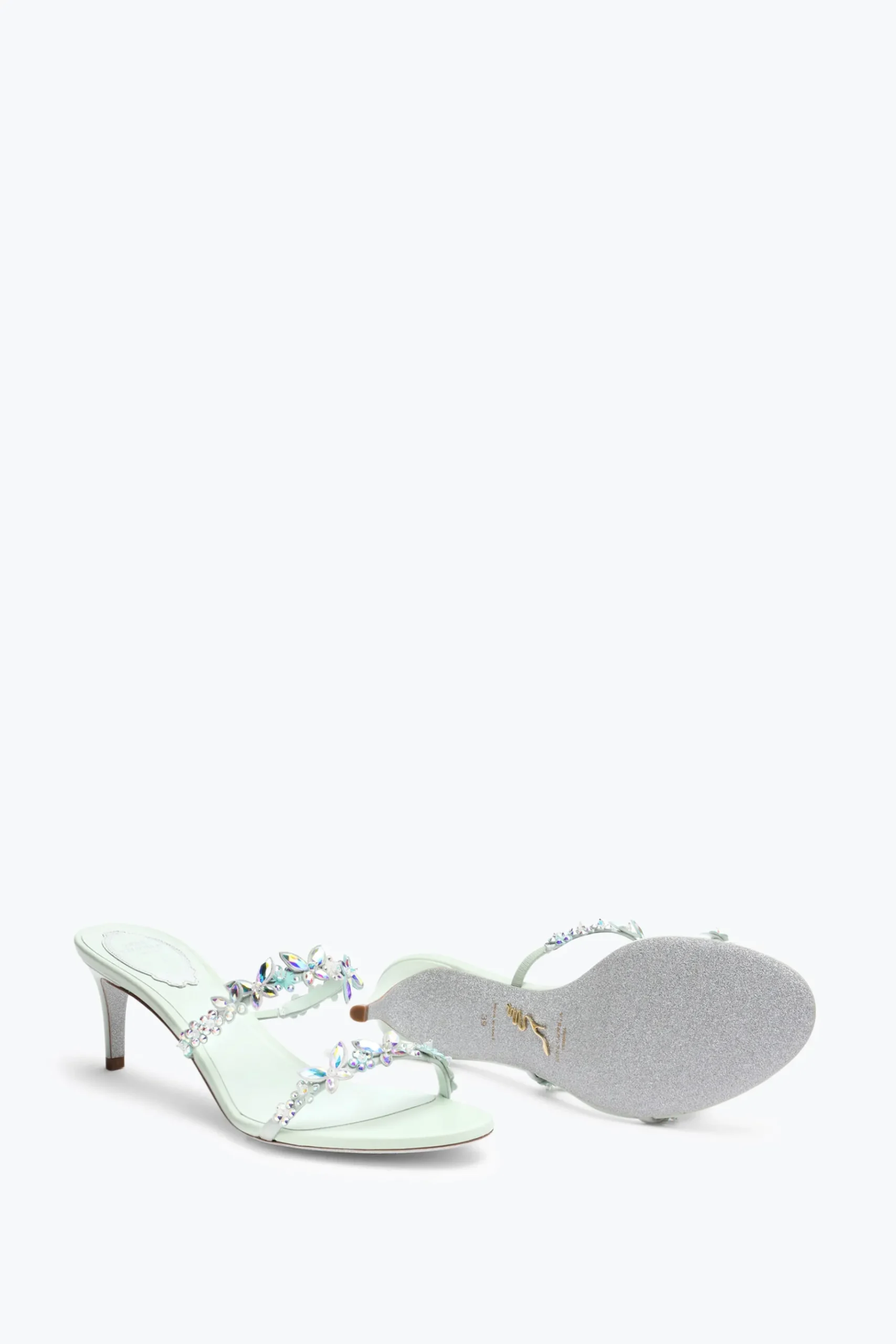 Per Le Invitate|Mule^Rene Caovilla Sandalo Slider Eden Verde 60 Menta