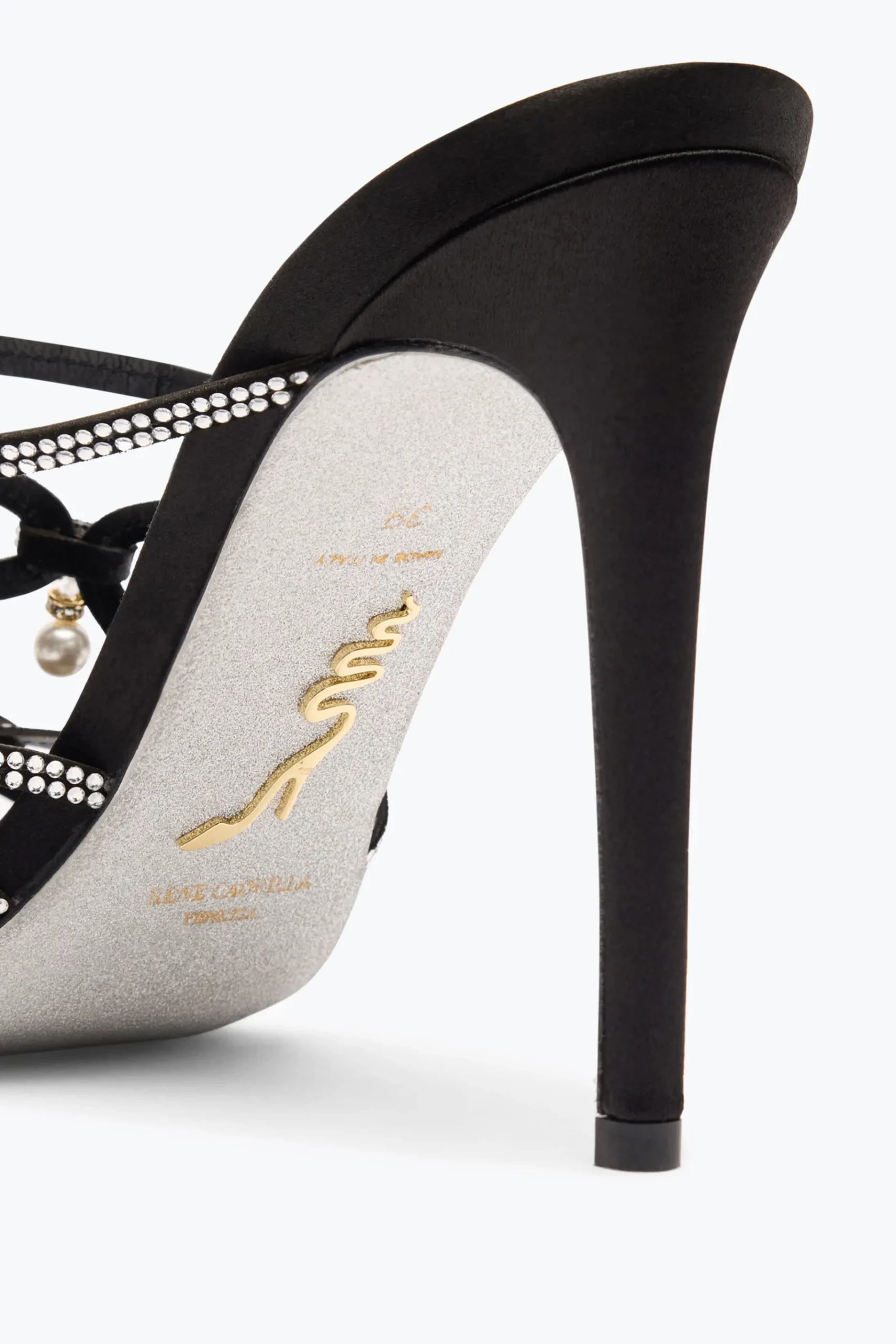Mule^Rene Caovilla SANDALO SLIDER ESMERALDA 105 Nero