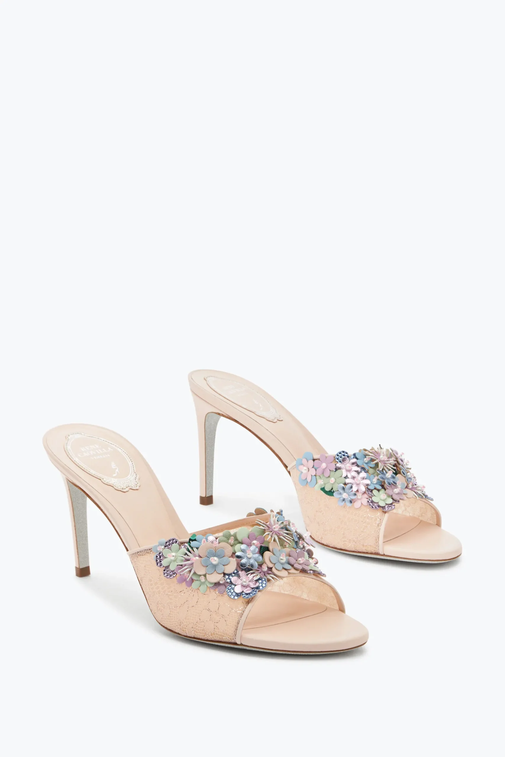 Mule^Rene Caovilla Sandalo Slider Roxanne 80 Nude
