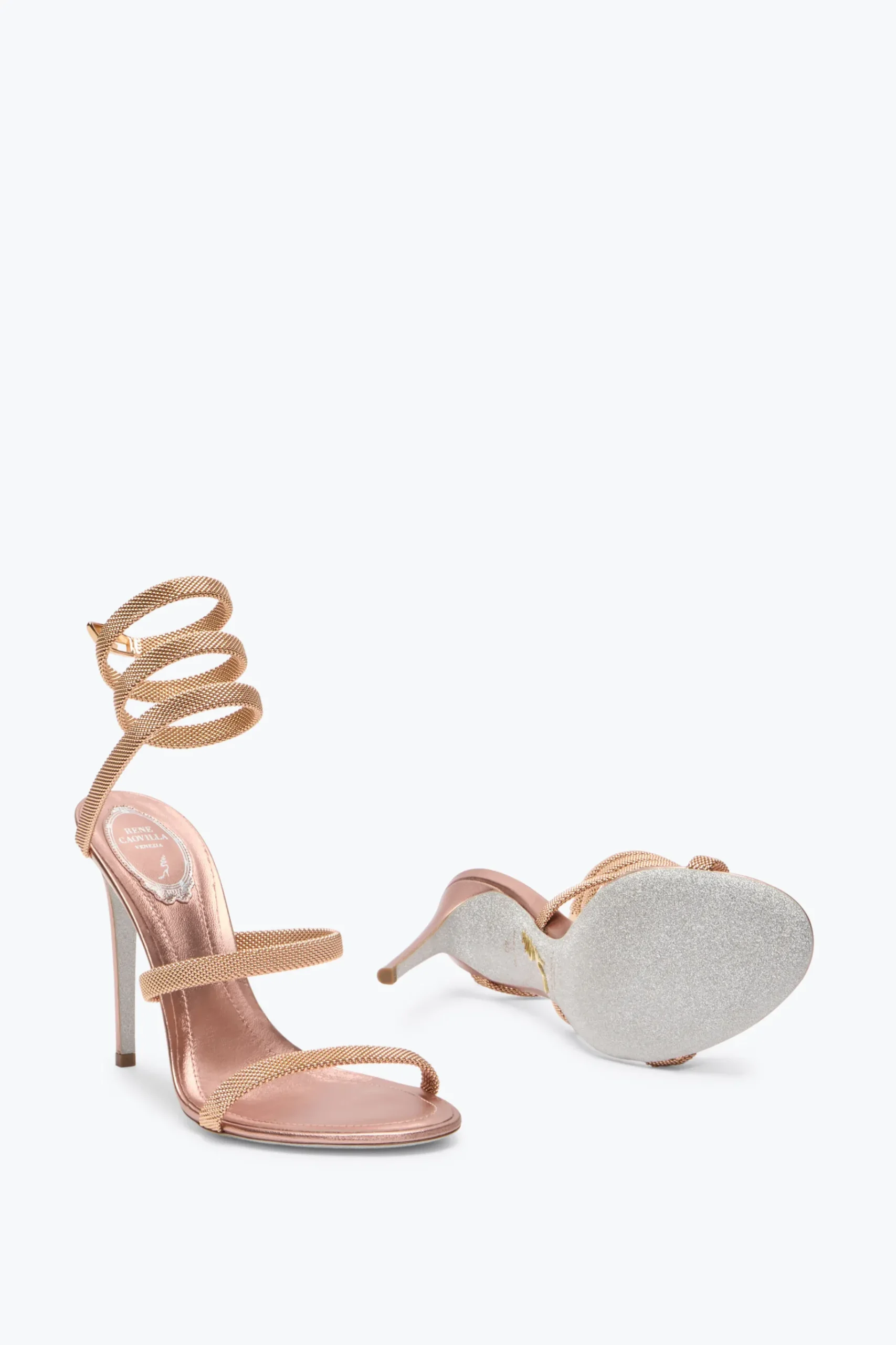 Per Le Invitate|Sandali^Rene Caovilla Sandalo Trigold Cleo 105 Oro rosa