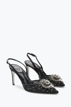 Slingback^Rene Caovilla Slingback Barbara Nera 80 Nero
