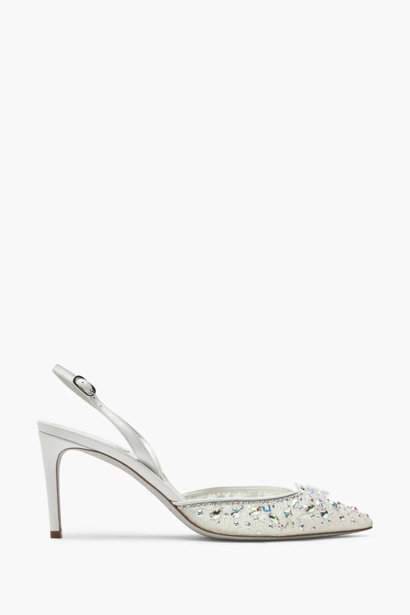 Slingback|Collezione Sposa^Rene Caovilla Slingback Bianche Cinderella 75 Bianco