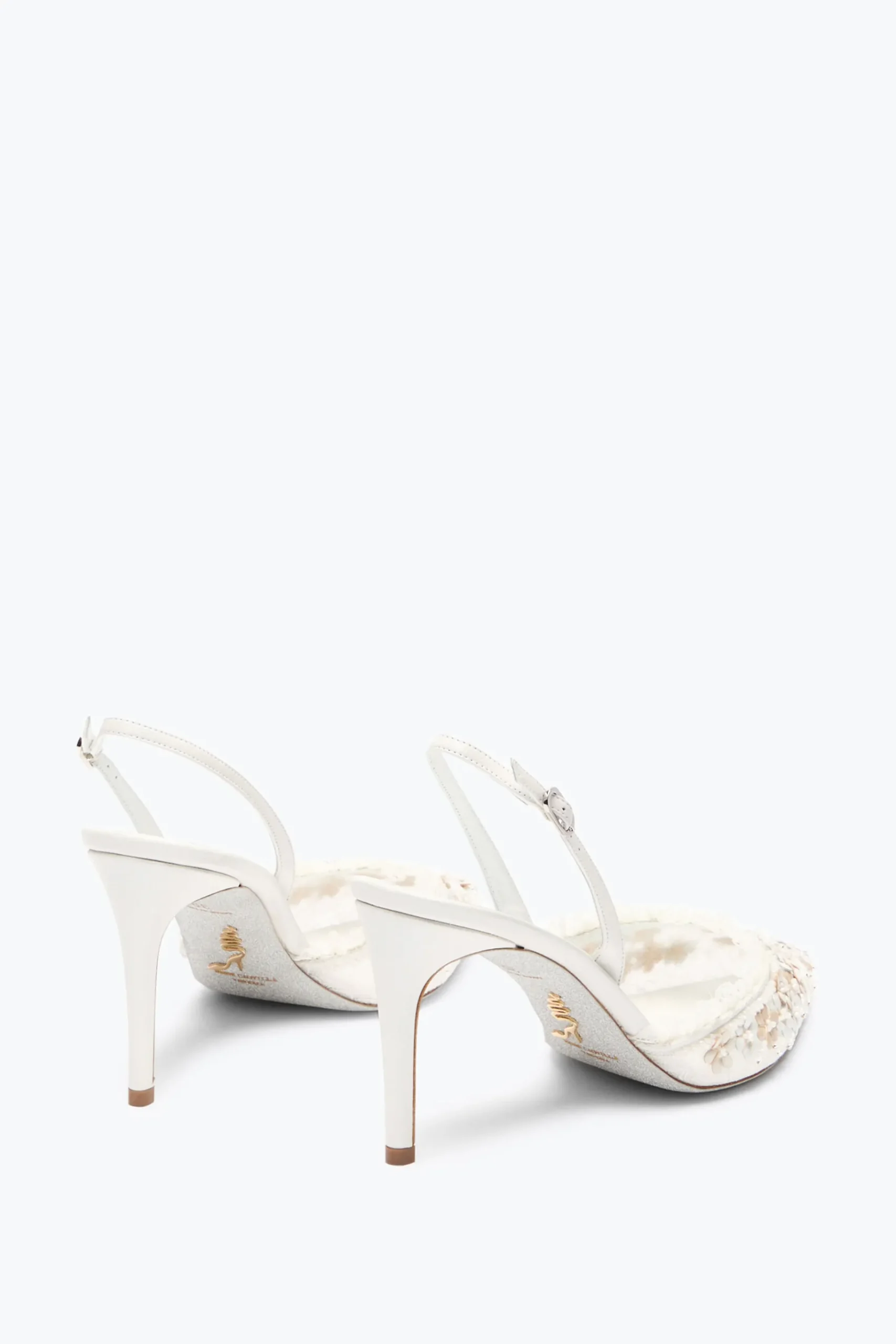 Collezione Sposa|Slingback^Rene Caovilla SLINGBACK BLOOM BIANCA 80 Bianco