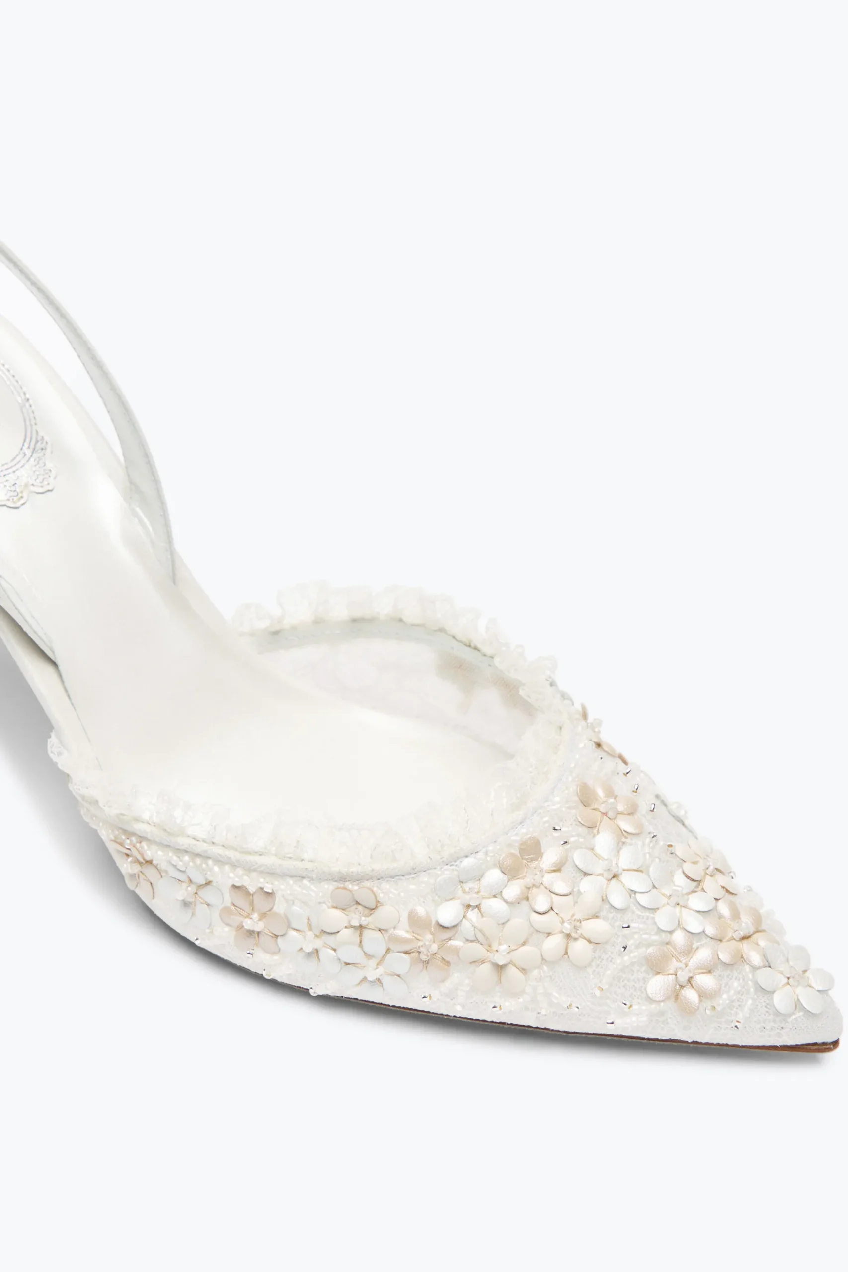 Collezione Sposa|Slingback^Rene Caovilla SLINGBACK BLOOM BIANCA 80 Bianco