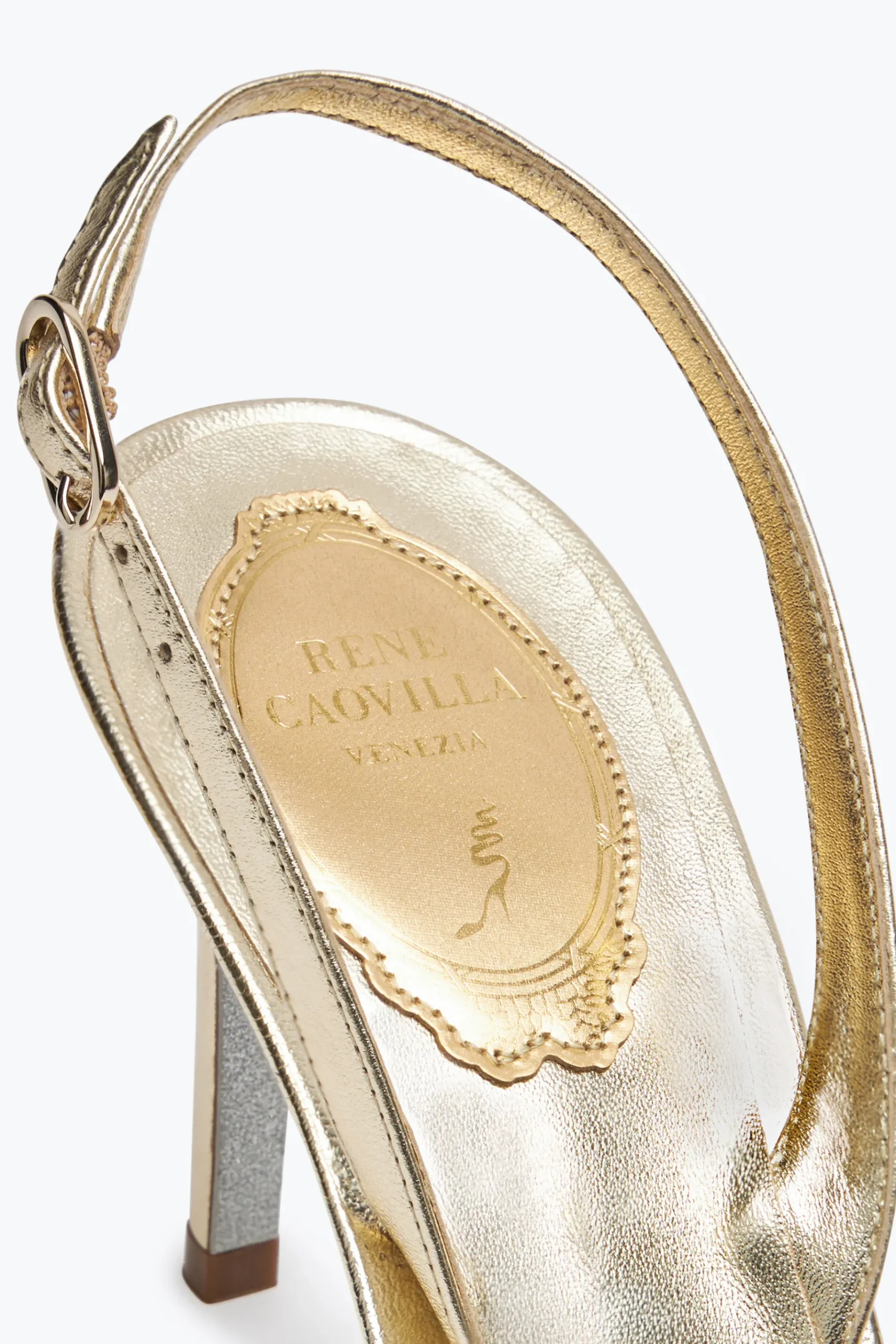 Slingback^Rene Caovilla Slingback Cinderella 80 Oro
