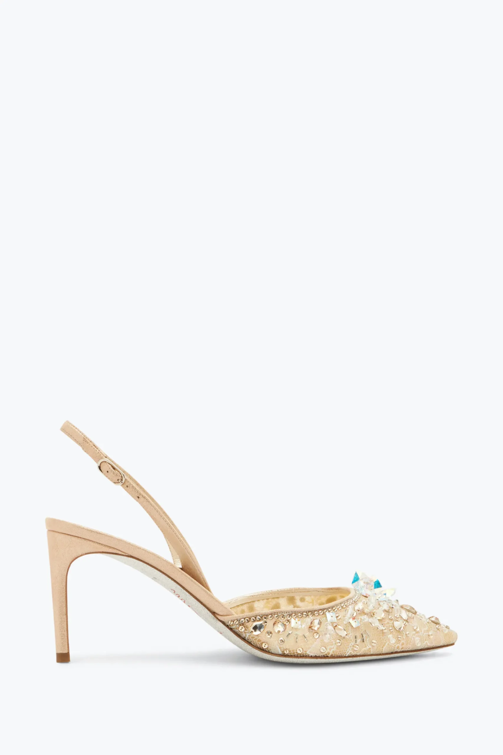 Slingback^Rene Caovilla Slingback Con Pietre Gioiello Cinderella 75 Beige