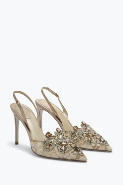 Icone|Slingback^Rene Caovilla Slingback Decorate Dorate Veneziana Oro