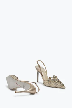 Icone|Slingback^Rene Caovilla Slingback Decorate Dorate Veneziana Oro
