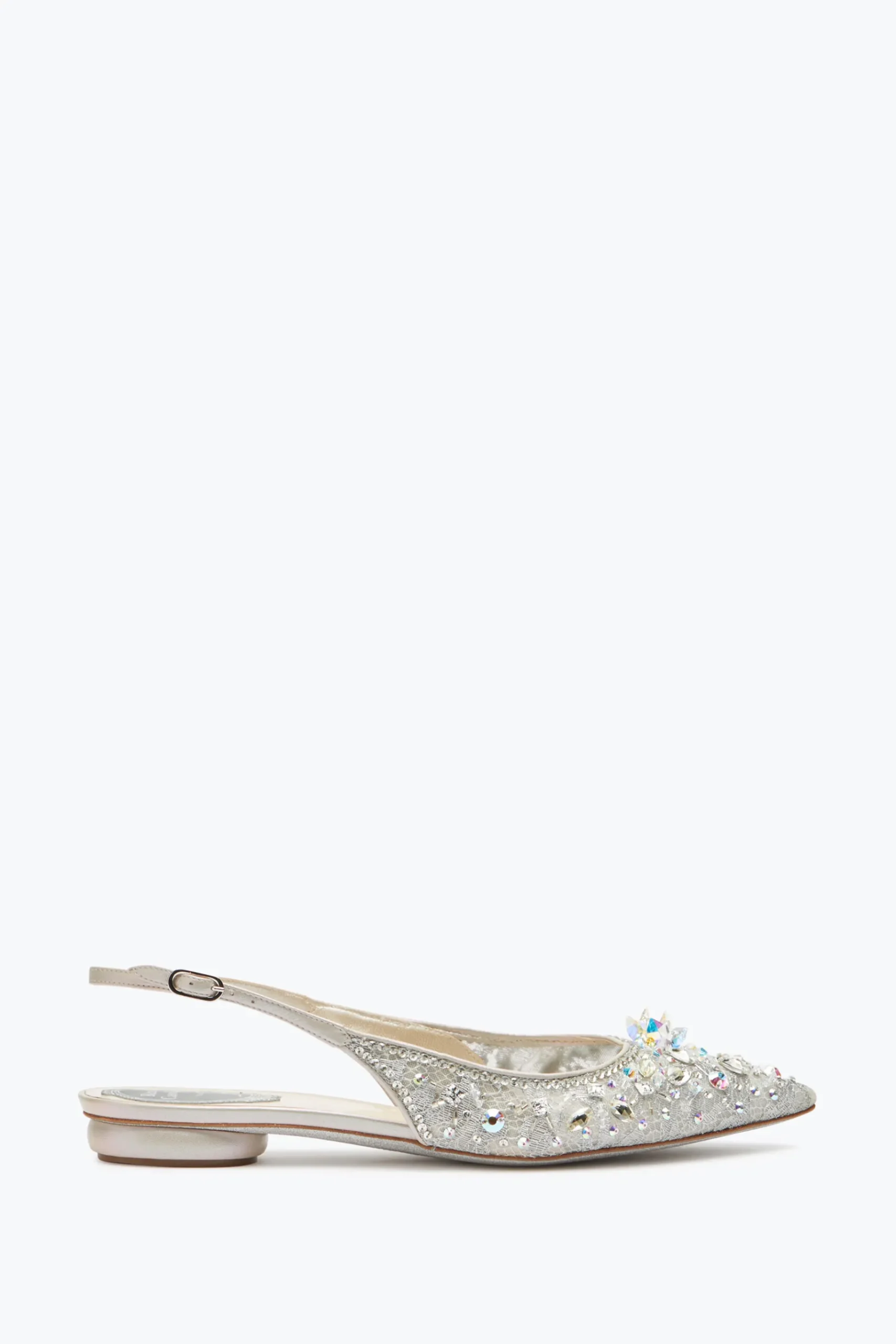 Slingback^Rene Caovilla Slingback Flat Grigie Cinderella Argento