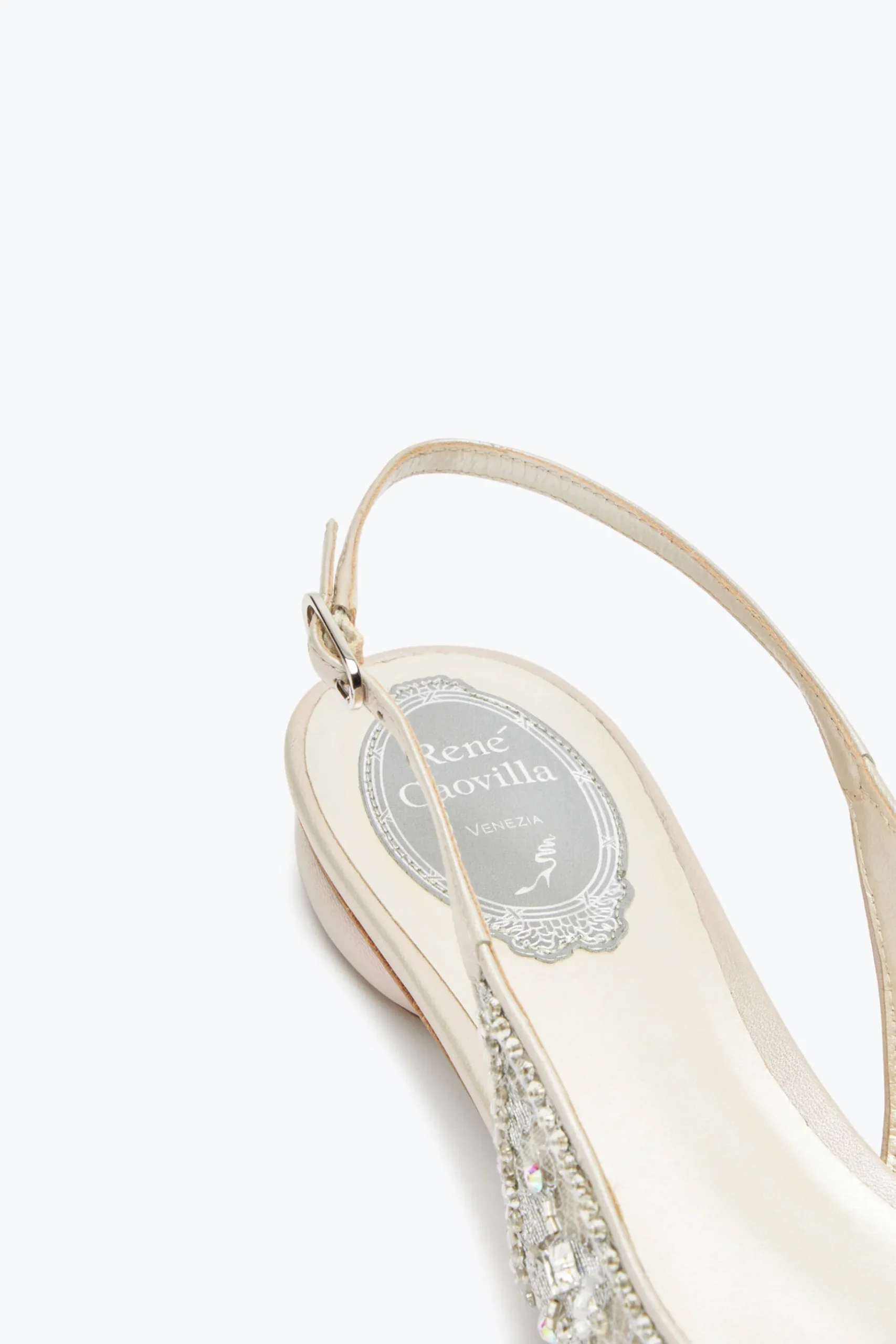 Slingback^Rene Caovilla Slingback Flat Grigie Cinderella Argento