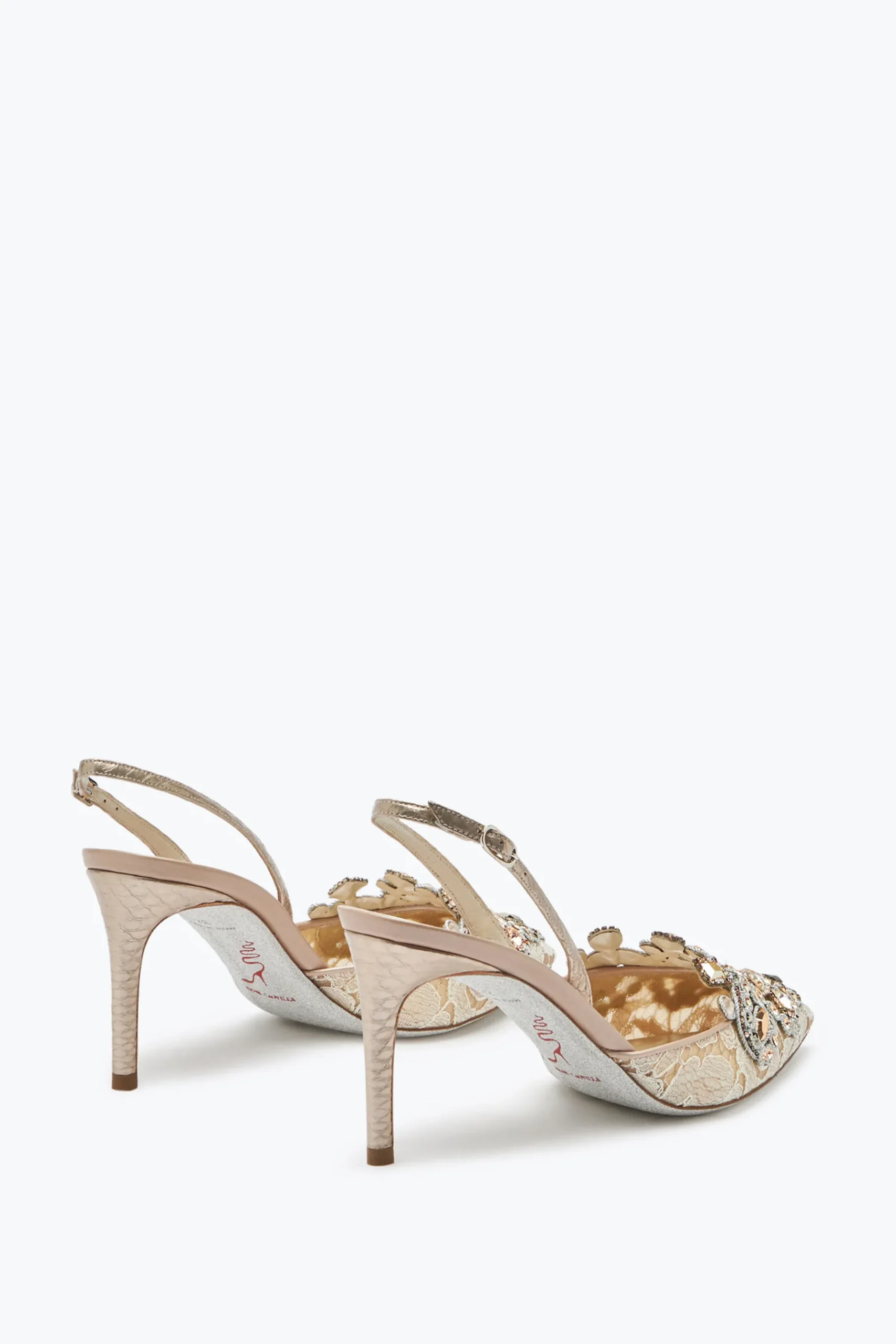 Icone|Slingback^Rene Caovilla Slingback In Pizzo Veneziana 75 Oro