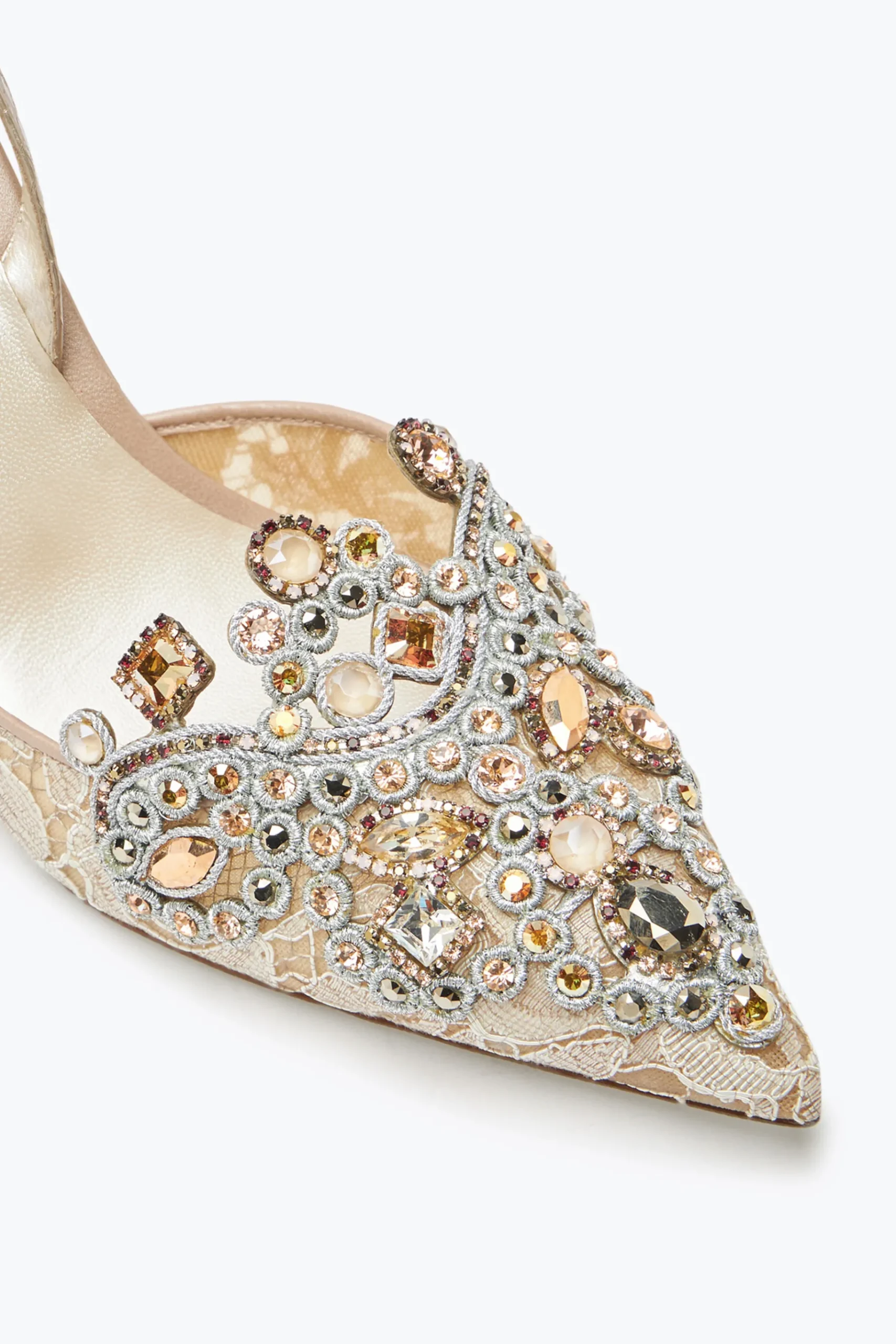 Icone|Slingback^Rene Caovilla Slingback In Pizzo Veneziana 75 Oro