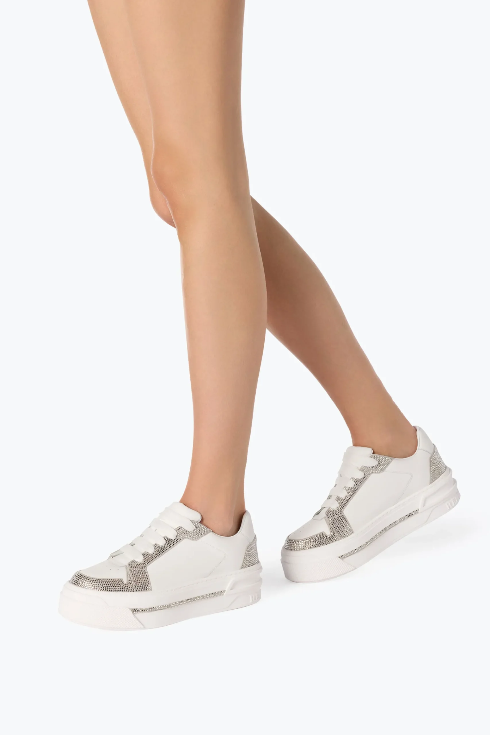 Sneaker^Rene Caovilla SNEAKER XTRA BIANCO- CON CRISTALLI 50 Argento