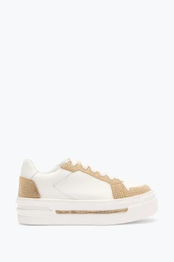 Sneaker^Rene Caovilla SNEAKER XTRA BIANCO- CON CRISTALLI 50 Oro