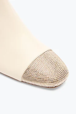 Stivali^Rene Caovilla Stivaletto Bonnie In Pelle E Cristalli Oro 40 Avorio