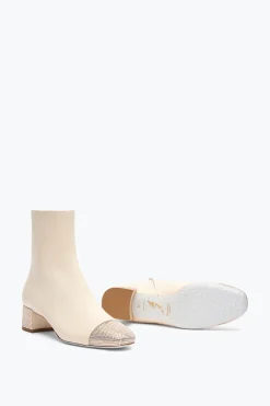 Stivali^Rene Caovilla Stivaletto Bonnie In Pelle E Cristalli Oro 40 Avorio