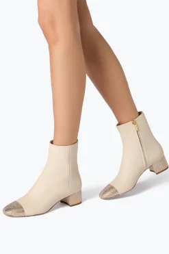 Stivali^Rene Caovilla Stivaletto Bonnie In Pelle E Cristalli Oro 40 Avorio