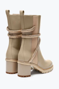 Stivali^Rene Caovilla Stivaletto Cleo Con Cristalli 60 Beige