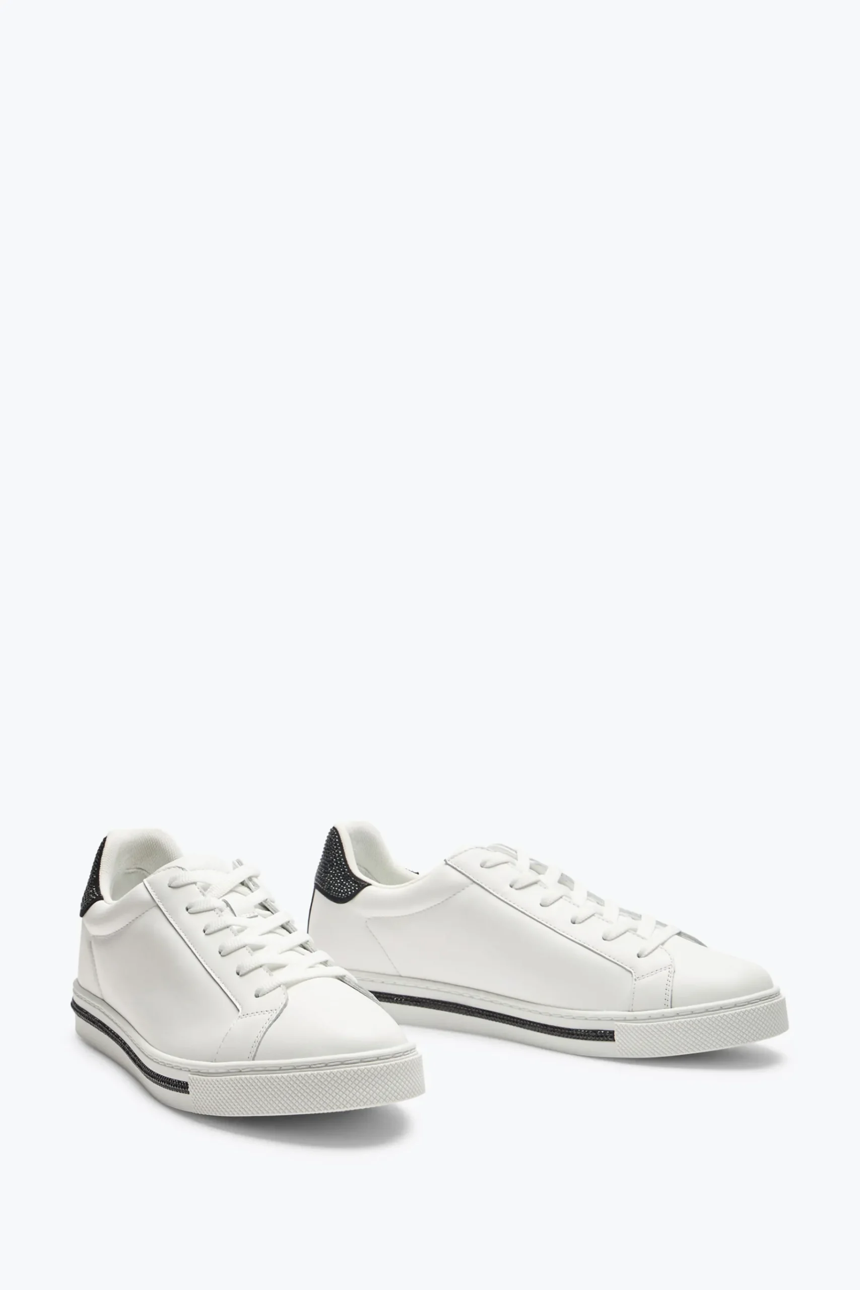 Sneaker^Rene Caovilla Xtra White-Black Sneaker With Crystals 15 White and Black